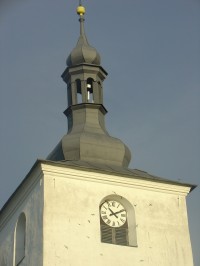Kostel sv.Linhartka: Pohled od Hrušků