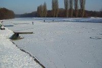 Řeka Morava v Hodoníně, zima 2006