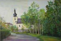 Kostel ve Svatoňovicích - olej