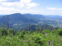 Výhled z Lysé hory směrem na Ostravici