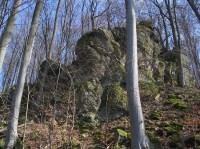 Skály v Rakoveckém údolí: Ve střední a nižší části údolí jsou po obou stranách četné skalní útvary 