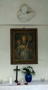 obraz sv. Blažeje na stěně kaple