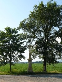 Bohuňovice: Renovovaný kříž na rozcestí polních cest