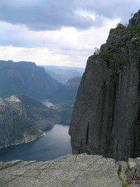 Prekestolen - pohled na Lysefjord, jižní Norsko