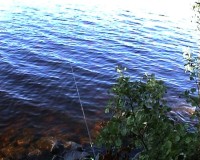 Jezero Asjösjön - ráno na rybách