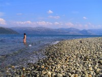 Velfjorden - kemping Kjelsand, voda je nádherná a hlavně studená