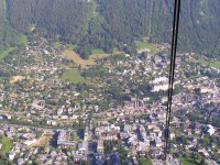 Chamonix - pohled z lanovky na Aiquille du Midi