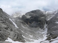 Dolomity: pohoří Sella ze Sass Pardoi