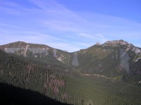 pohled z lanovky na Giewont a vrchol Kopa Kondracka.