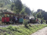 Výhybna Babice - odjezd parního vlaku - 17.9.2011