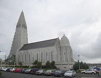 Reykjavík Hallgrímskirkja pohled zezadu