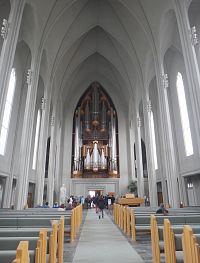 Hallgrímskirkja pohled na varhany