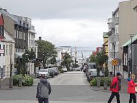 Reykjavík pohled od sochy Leifa Erikssona k přístavu