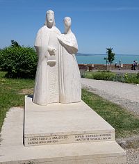 Maďarsko - Tihány, socha Ondřeje a Anastázie