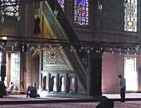 Istanbul Modrá mešita modlící se věřící