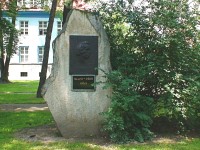 Bohumín pomník Chopina u evang.kostela
