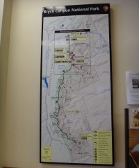 mapa Bryce Canyonu v návšt.centru