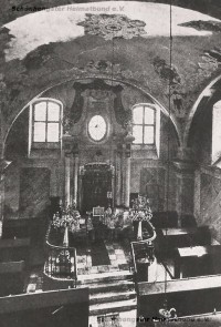 interiér synagogy z roku cca 1930