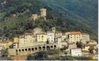 středověká tvrz se dvěma věžemi a opevněním z 12. století města Arquata del Tronto