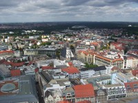 Thomaskirche z vyhlídkové plošiny Hochhausu