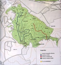 mapka chodníkov a lesoparku Brezina
