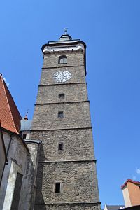 Slavonice - Mestská veža kostola Nanebovzatia Panny Márie