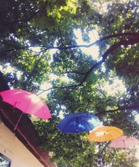 pestrofarebné dáždniky
