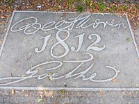 pamätná doska legendárneho stretnutia Beethovena, Goetheho a rakúskej cisárovny