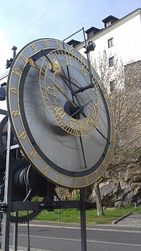 zväčšená kópia "Pražský orloj" - ten pôvodný z roku 1410 je umiestnený na veži Staromestskej radnice