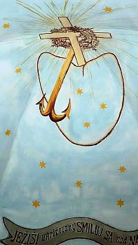 srdce, kotva a kríž