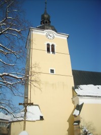 Valašské Klobouky - veža farného kostola Povýšení svatého Kříže