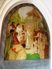bočná malba pri vstupe knieža Bořivoj víta sv.Metoda