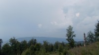 Za lepšího počasí by odtud byly vidět Vysoké Tatry, žel tentokrát je zakryly bouřkové mraky. 