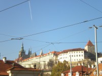 Pražský hrad z blízkosti Mánesova mostu.