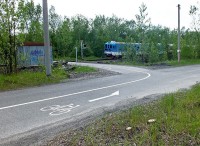 Železniční přejezd na cyklotrase v úseku Vratimov - Paskov 