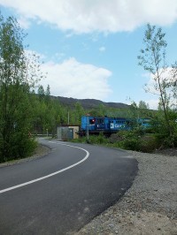 Železniční přejezd na cyklotrase v úseku Vratimov - Paskov 
