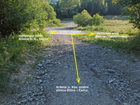 Krásno n. Kys., nedaleko kamenného mostu. Pozor na prudký kamenitý sjezd na cyklotrasu, doporučuji slézt z kola.