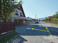 Klubina, průjezd obcí a odbočka k Pohostinství Horal