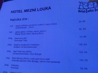 Jídelníček Hotelu České Švýcarsko v Mezní Louce