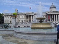 Trafalgar Square s kašnou (v pozadí National Gallery)                             