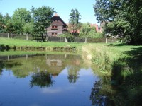 Vesec u Sobotky - náves s rybníkem