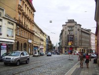 Olomouc-ulice 1.máje-hotel Palác-Komenského ulice ke kostelu sv.Gorazda-Foto:Ulrych Mir.