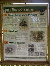 Uhlířský vrch-Informační tabule v besídce na začátku aleje-Foto:Ulrych Mir.