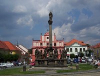 Písek-Malé(Alšovo) náměstí s Mariánským sloupem-Foto:Ulrych Mir.