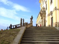 Svatý Kopeček-schodiště a andílci před basilikou minor Navštívení Panny Marie-Foto:Ulrych Mir.