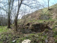 Medlice-východní strana hradního vršku se zbytky zdí-Foto:Ulrych Mir.