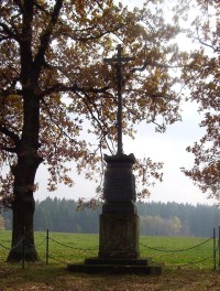 Černý kříž mezi Domašovem nad Bystřicí a Novou Véskou z r.1858 na společném hrobě padlých v r.1758-Foto:Ulrych Mir.