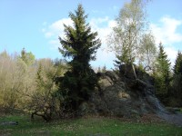 Červená hora-kráter stratovulkánu, bývalý lom Velká sopka s vyvřelinou uprostřed-Foto:Ulrych Mir.