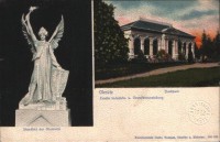 Olomouc-Smetanovy sady-lázeňský pavilon a alegorická socha Olomouce na Rudolfově aleji v r.1902-sbírka:Ulrych Mir.
