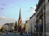 Olomouc-tř.Svobody a Červený kostel-Foto:Ulrych Mir.